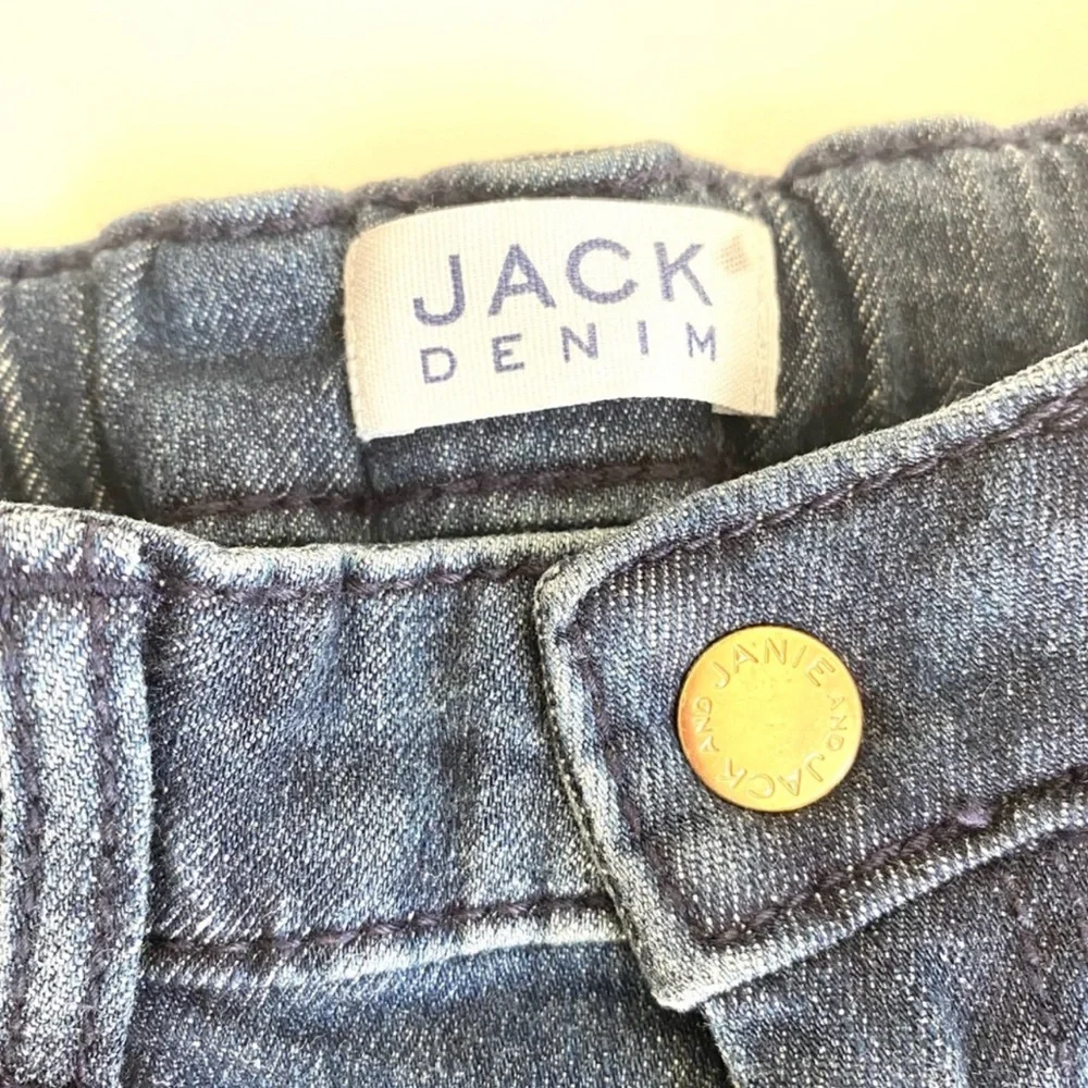 NWT Janie and Jack Blue Red Side Stripe Raw Hem Girl Jeans